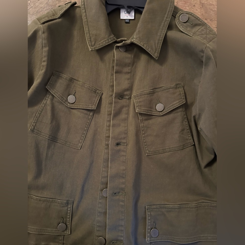 Cabi army green denim jacket